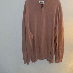 Joseph Abboud Men's Zip-Neck Sweater in Mauve Pink